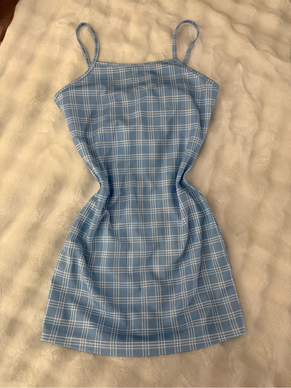 Blue Plaid Spaghetti-Strap Dress - Chic Everyday Style